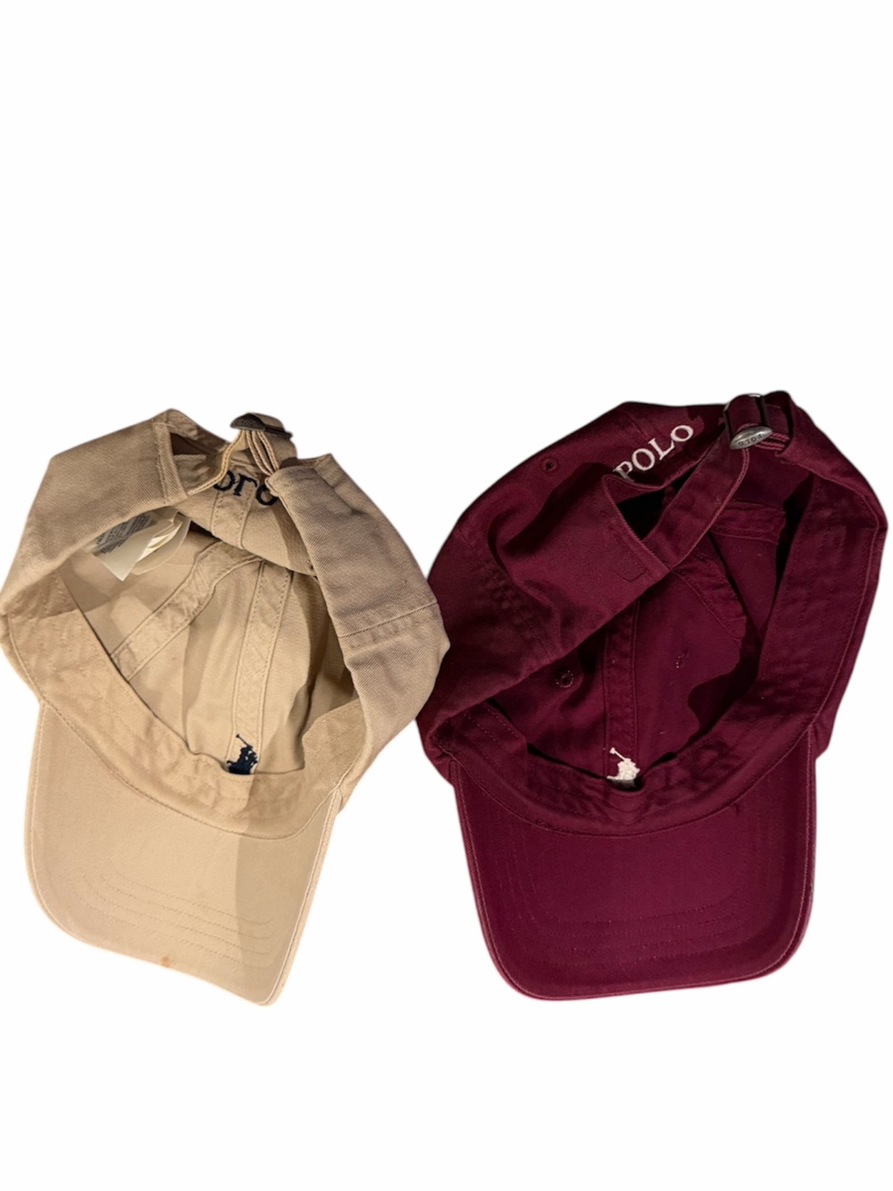 Polo by Ralph Lauren Beige & Burgundy Classic Pony Baseball Caps — Two-Pack - Picture 3 of 5